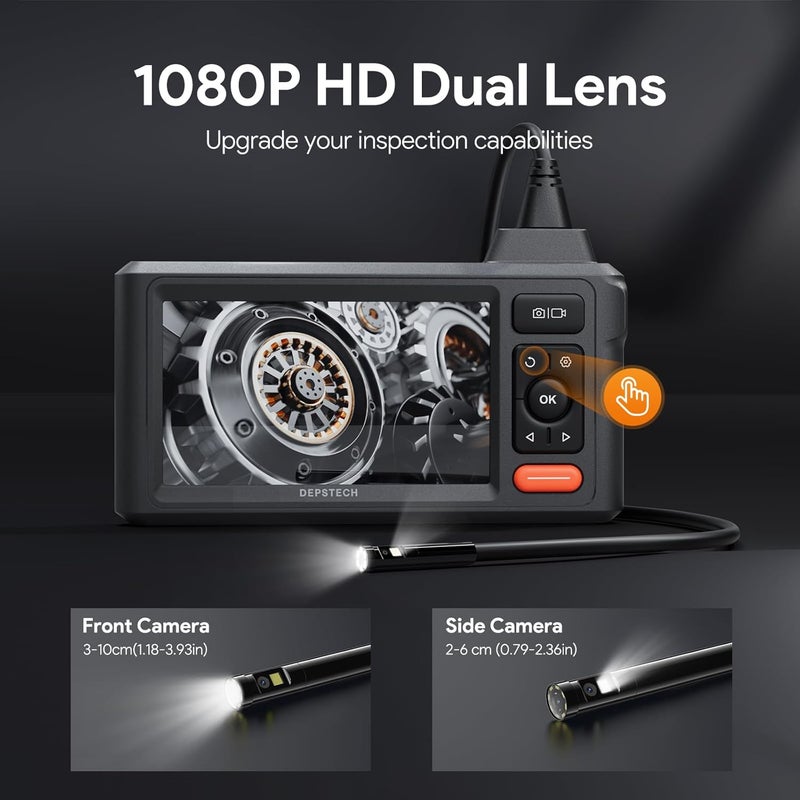DEPSTECH Dual-Lens Endoscope Camera with Light, 1080P HD Borescope with 5" IPS Screen, 16.5FT Flexible Sewer Plumbing Snake Camera, Cool Gadgets for Men, Women - Image 4
